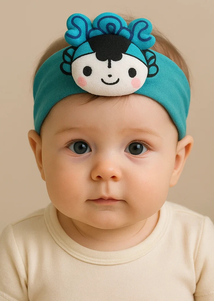 Beibei Baby Headband – Blue Beijing Olympic Mascot Plush Hairband
